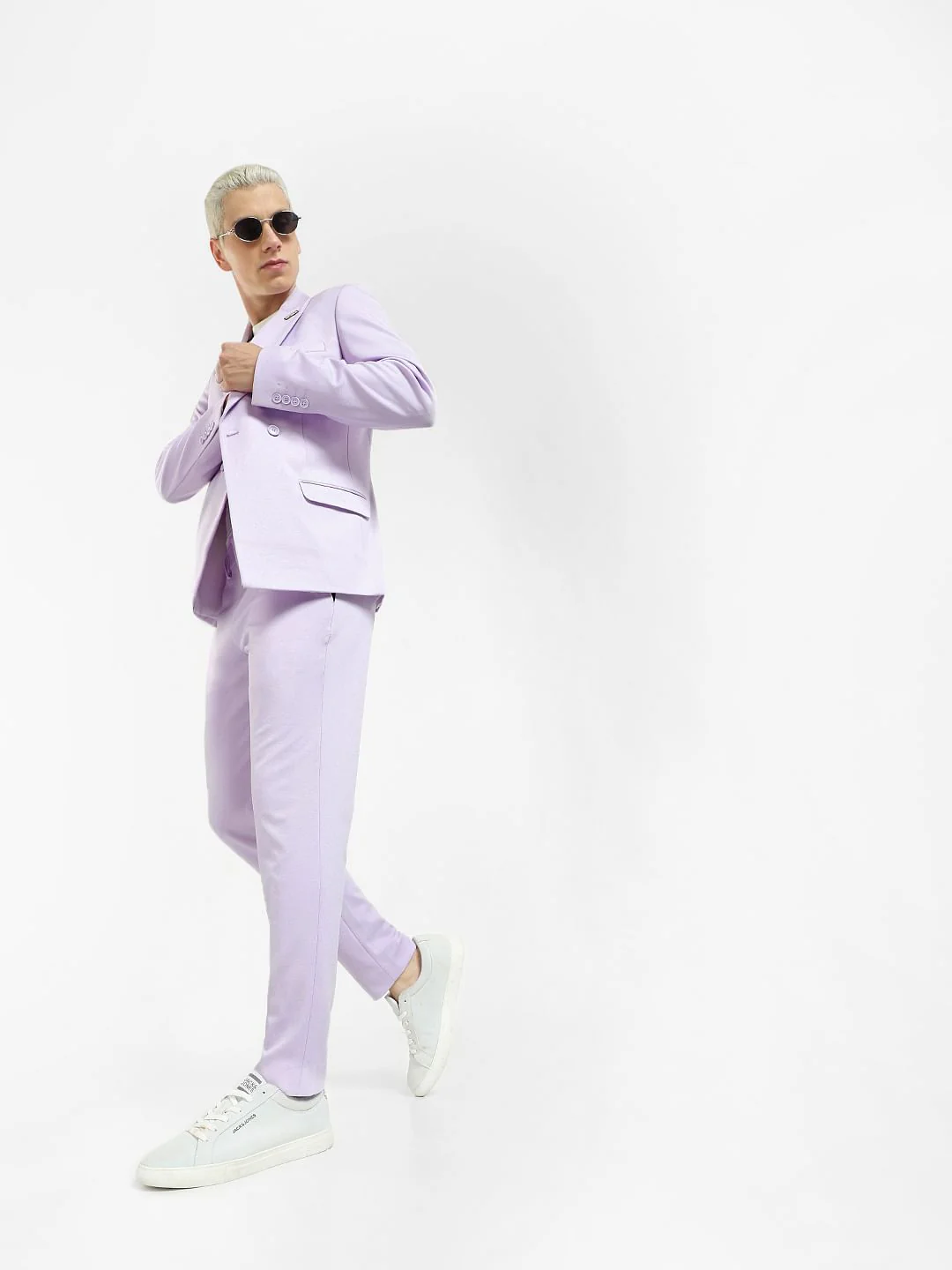 Lilac Mid Rise Slim Fit Trousers