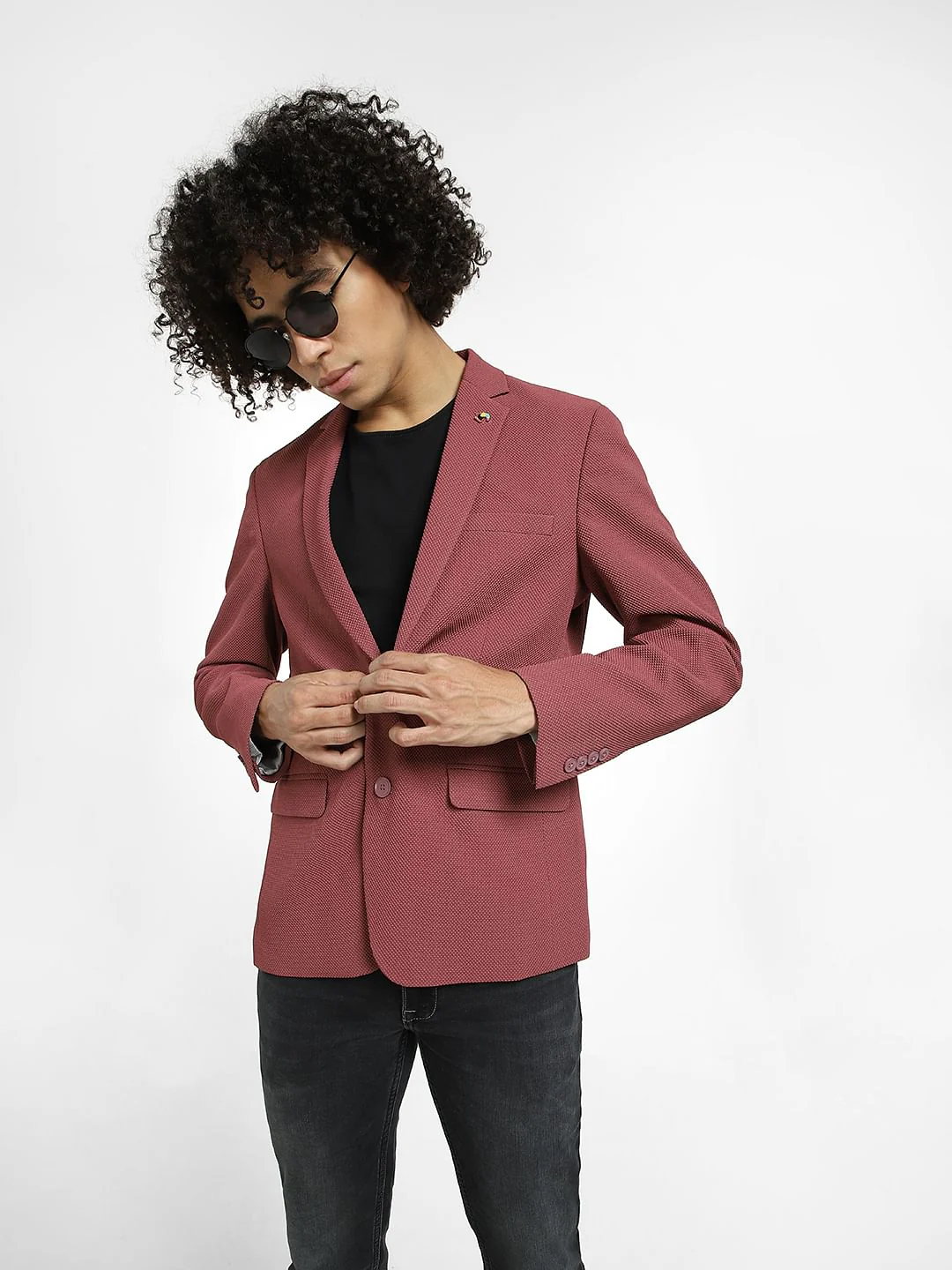 Mauve Knitted Blazer