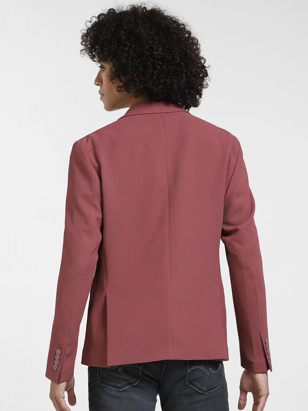 Mauve Knitted Blazer - Image 4