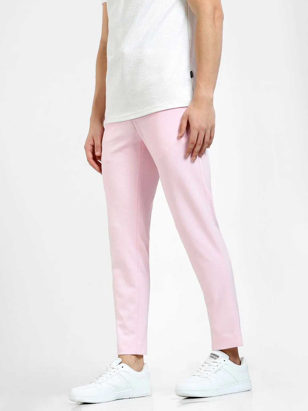 Pink Mid Rise Slim Fit Trousers - Image 3