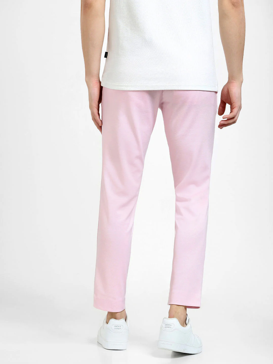 Pink Mid Rise Slim Fit Trousers - Image 4