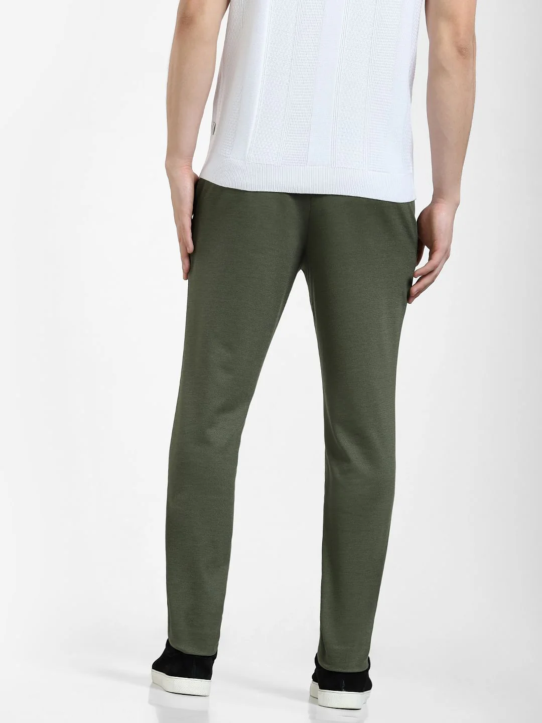 Green Mid Rise Slim Fit Trousers - Image 4