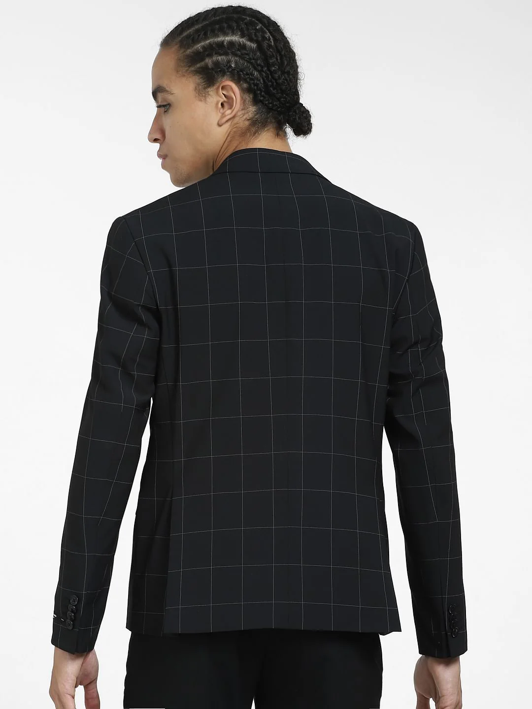 Black Check Print Blazer - Image 4