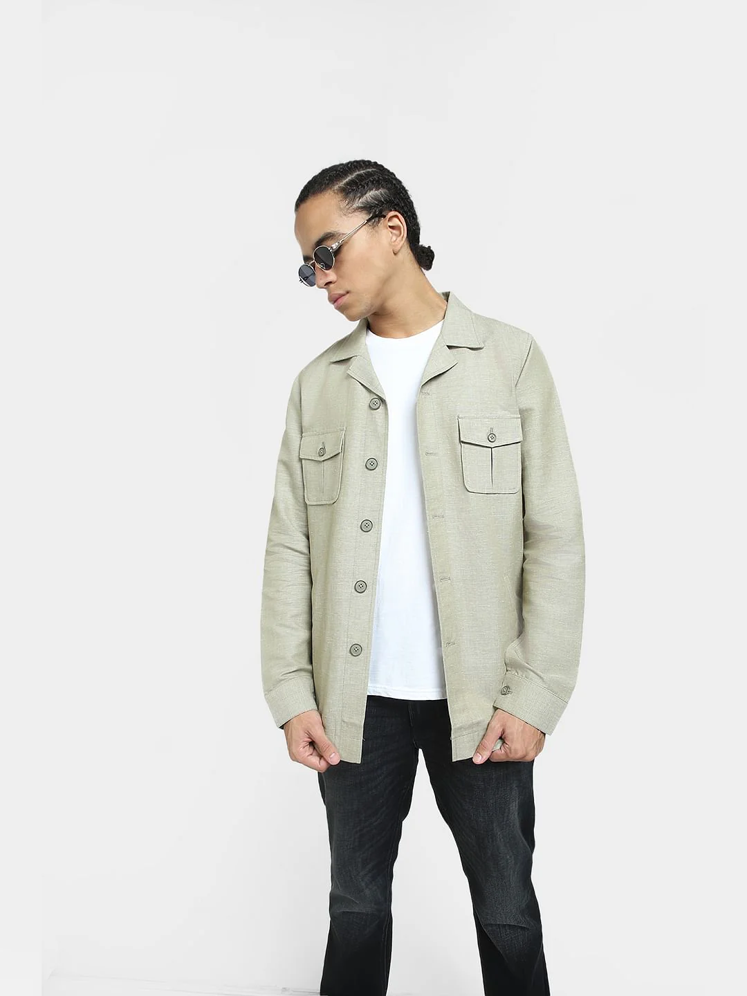 Aloe Green Linen Blazer