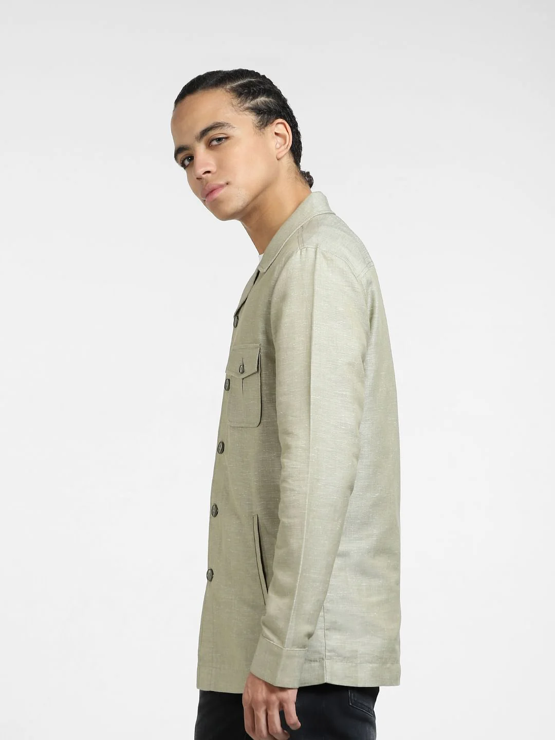 Aloe Green Linen Blazer - Image 3