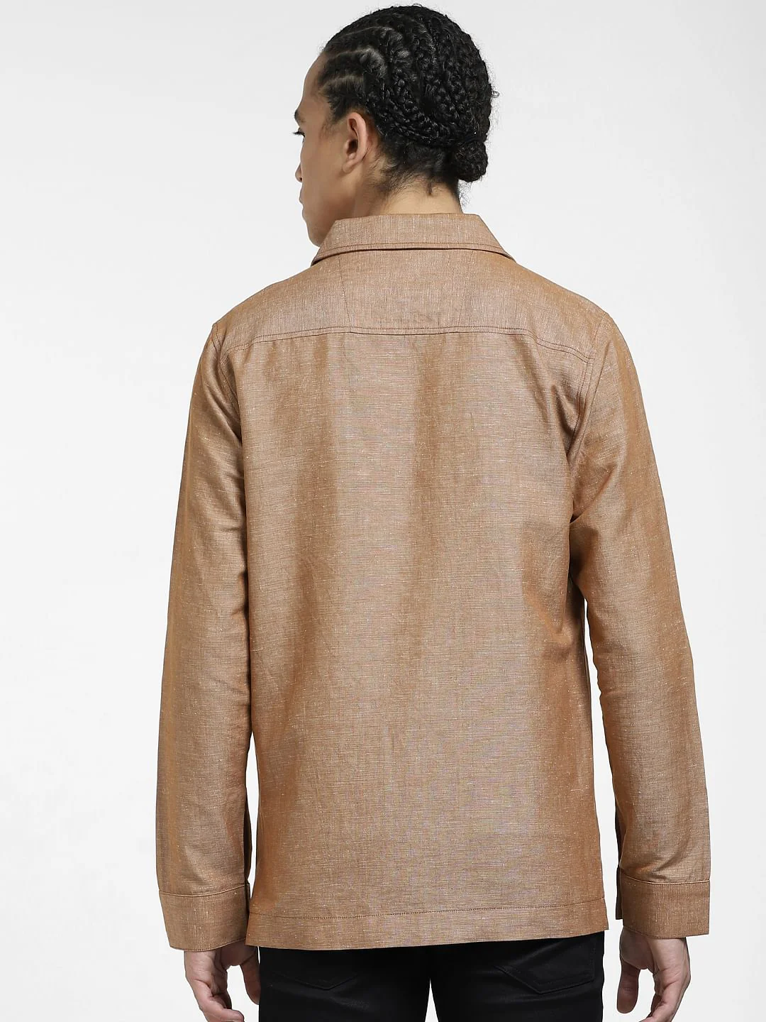 Brown Linen Slim Fit Blazer - Image 4