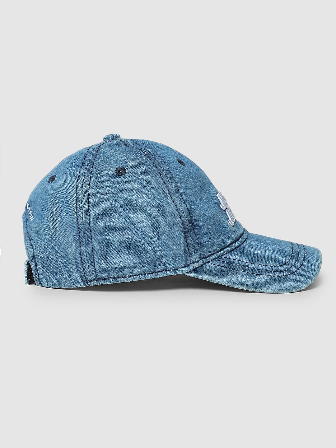 Boys Blue Logo Print Denim Cap - Image 4