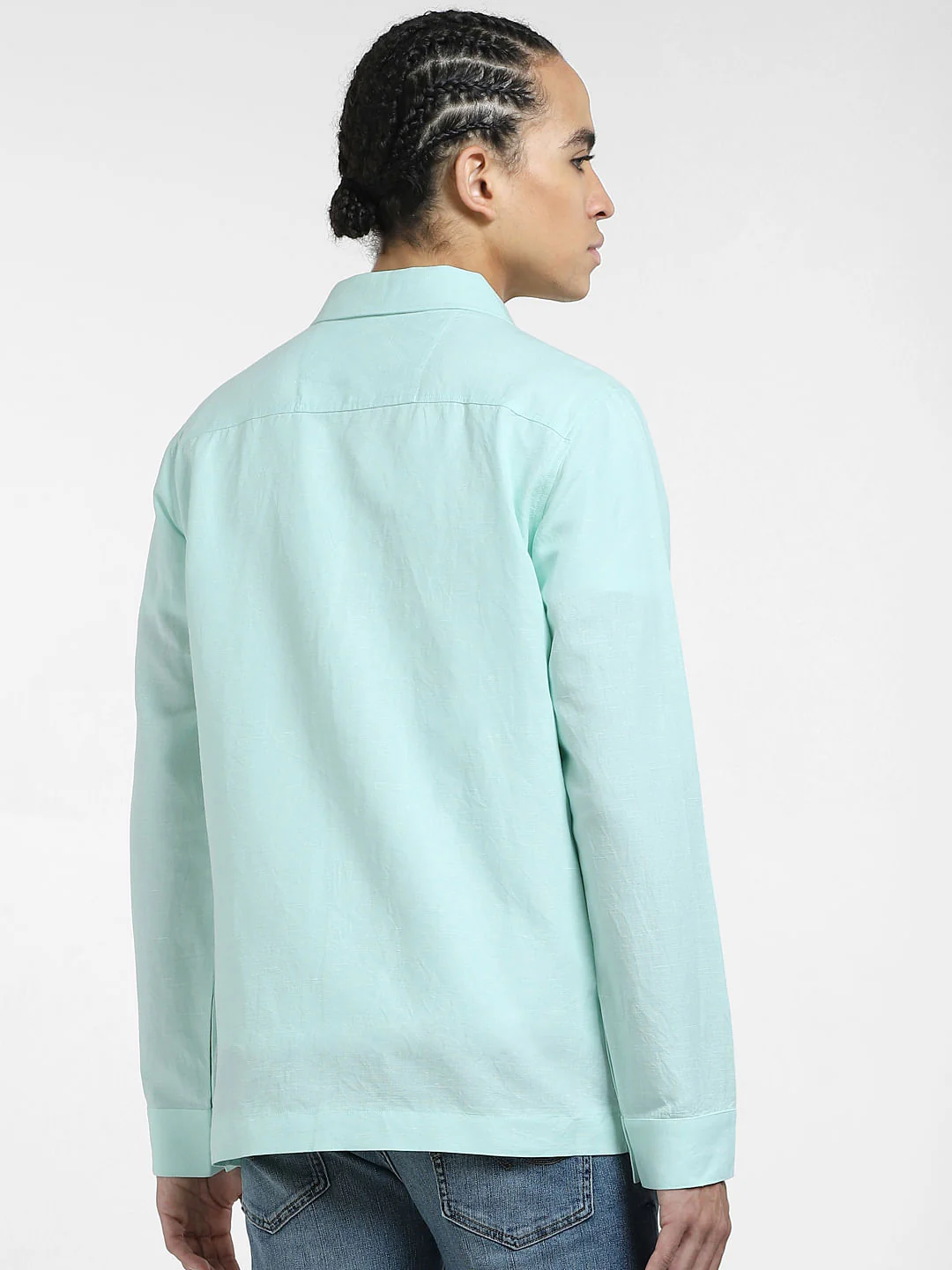 Green Linen Slim Fit Blazer - Image 4