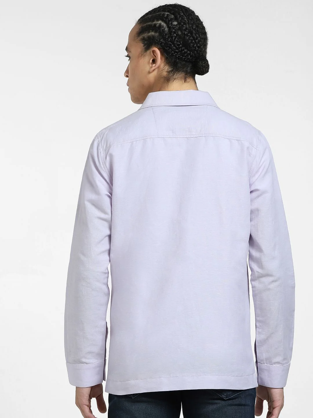 Lilac Linen Slim Fit Blazer - Image 4