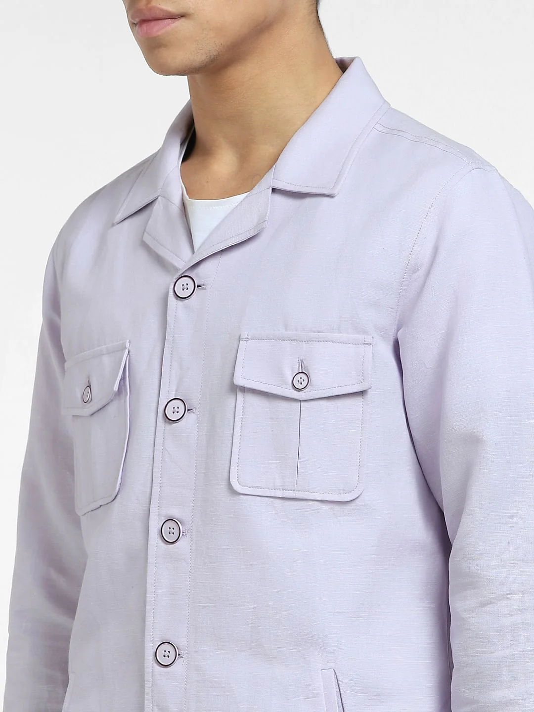 Lilac Linen Slim Fit Blazer - Image 5