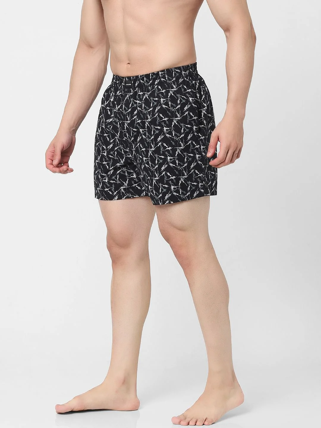 Black Abstract Print Boxers - Image 2