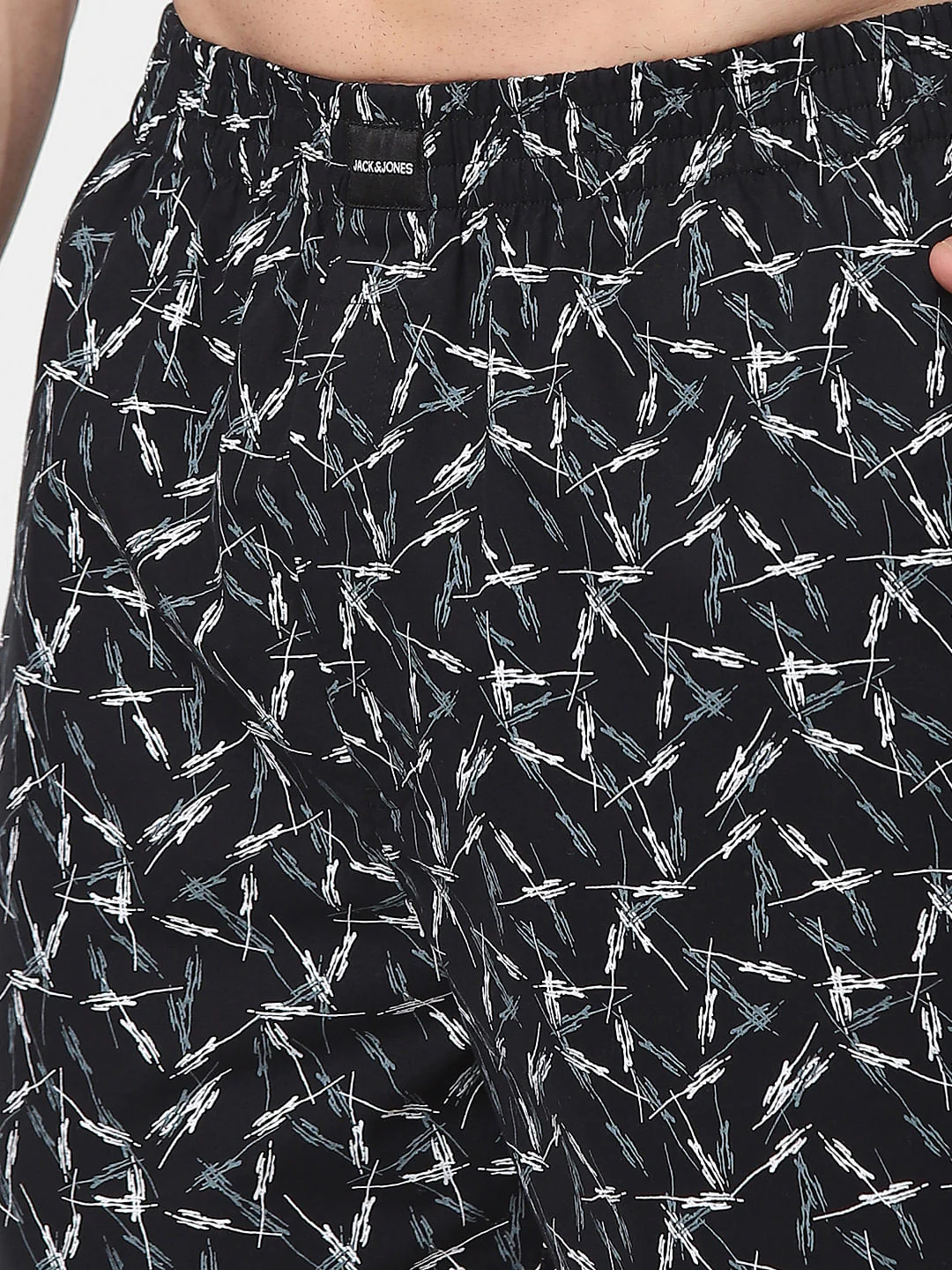 Black Abstract Print Boxers - Image 4