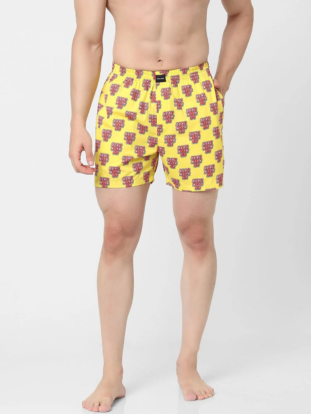 Yellow Graphic Print Boxers