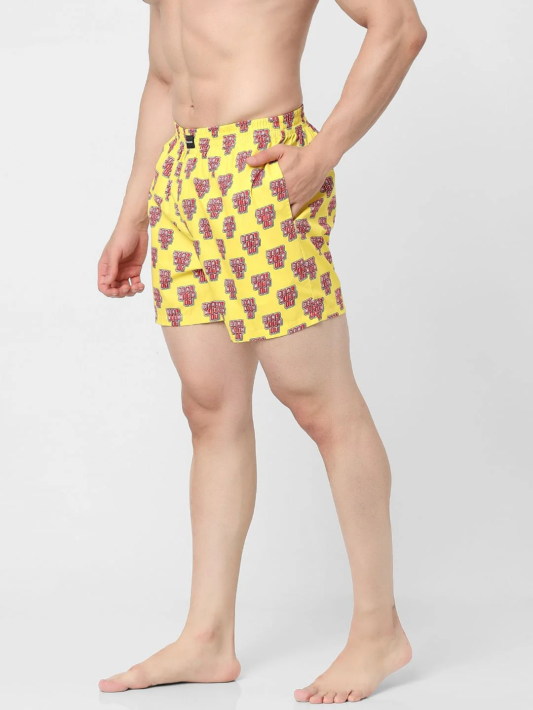 Yellow Graphic Print Boxers - Image 2