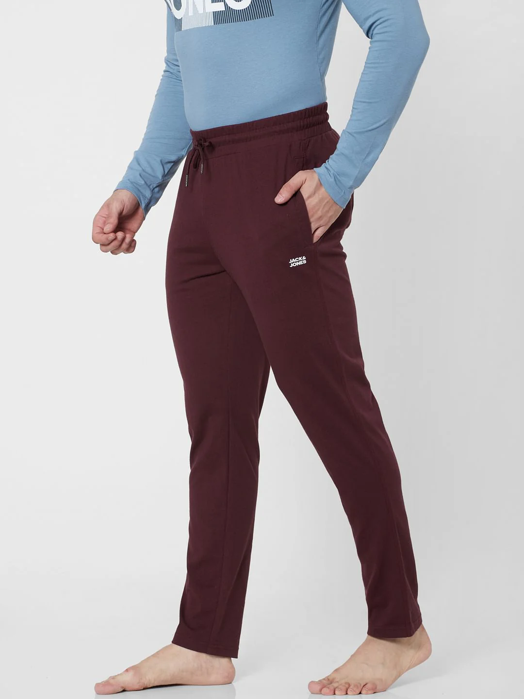 Maroon Mid Rise Trackpants - Image 3