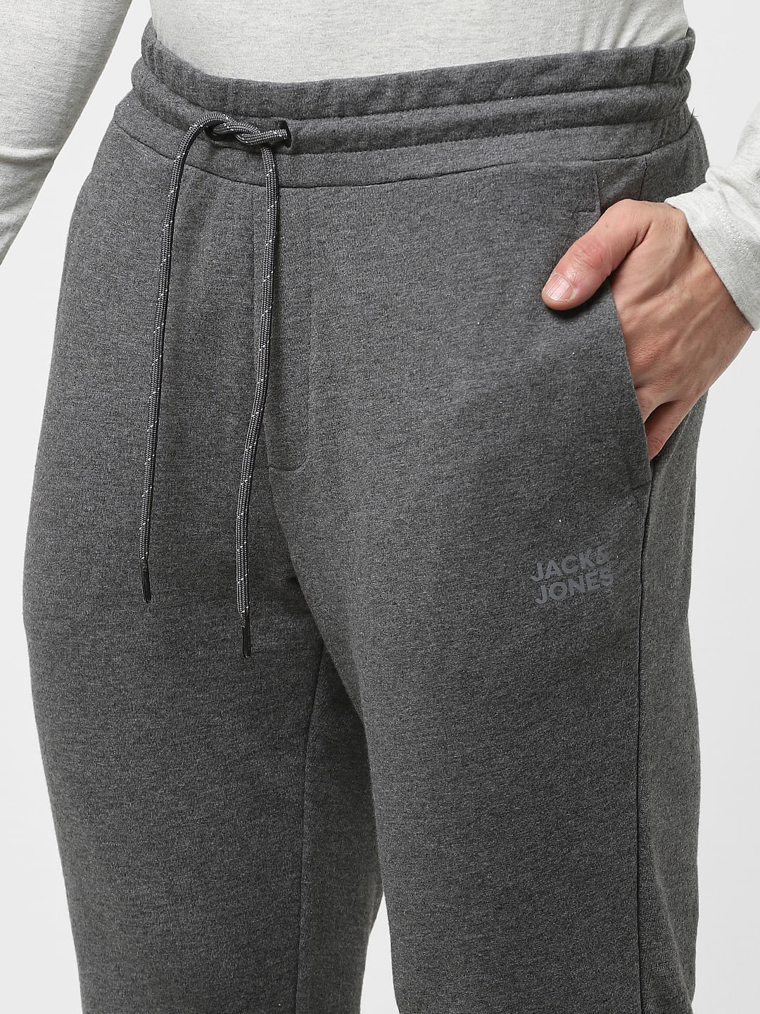 Grey Mid Rise Jogger Trackpants - Image 5