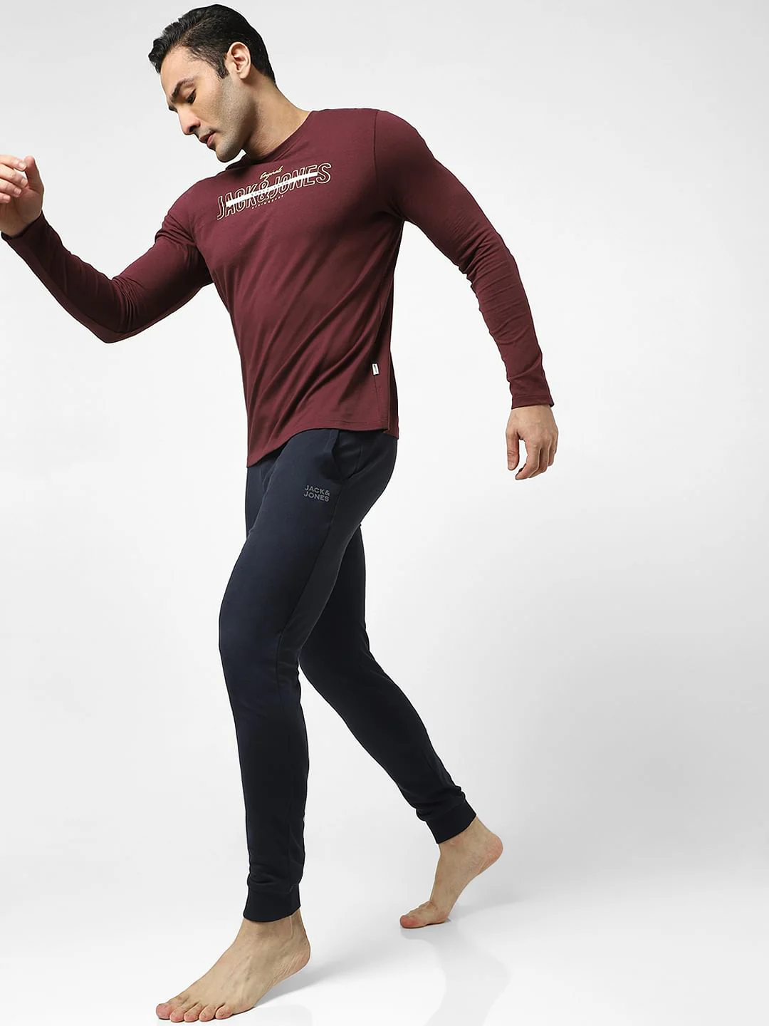 Navy Blue Mid Rise Jogger Trackpants