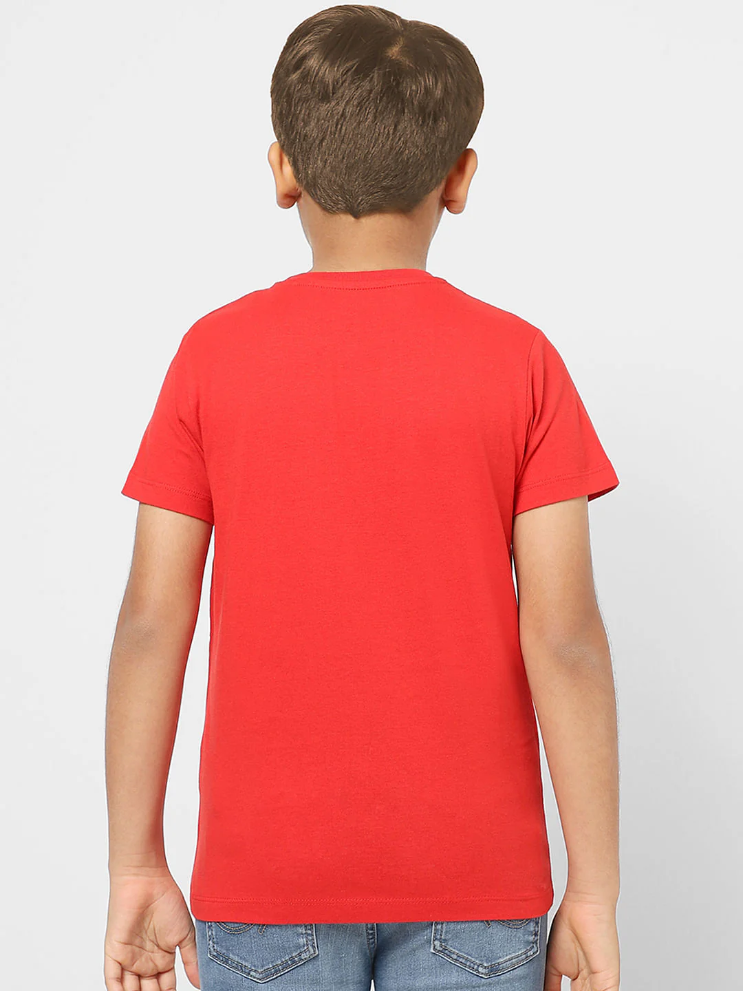 Boys Red Graphic Print Crew Neck T-shirt - Image 4