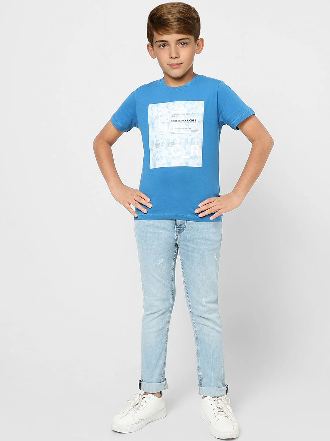 Boys Blue Graphic Print T-shirt