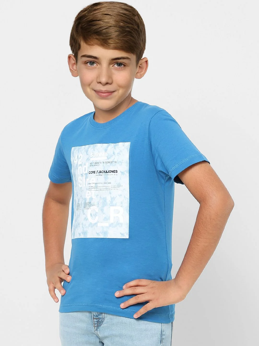 Boys Blue Graphic Print T-shirt - Image 3
