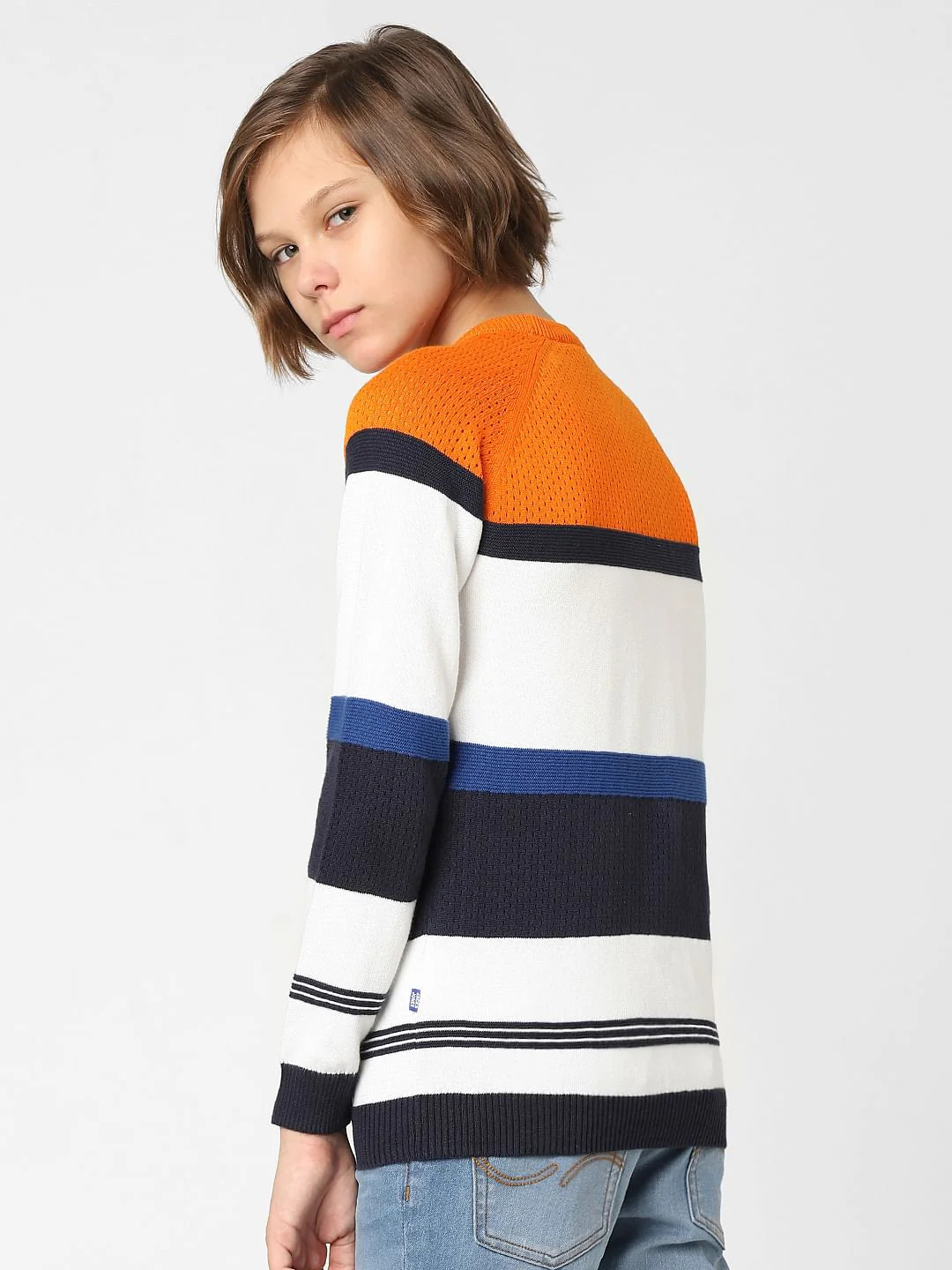 BOYS Multi Coloured Mesh Detail Pullover - Image 4