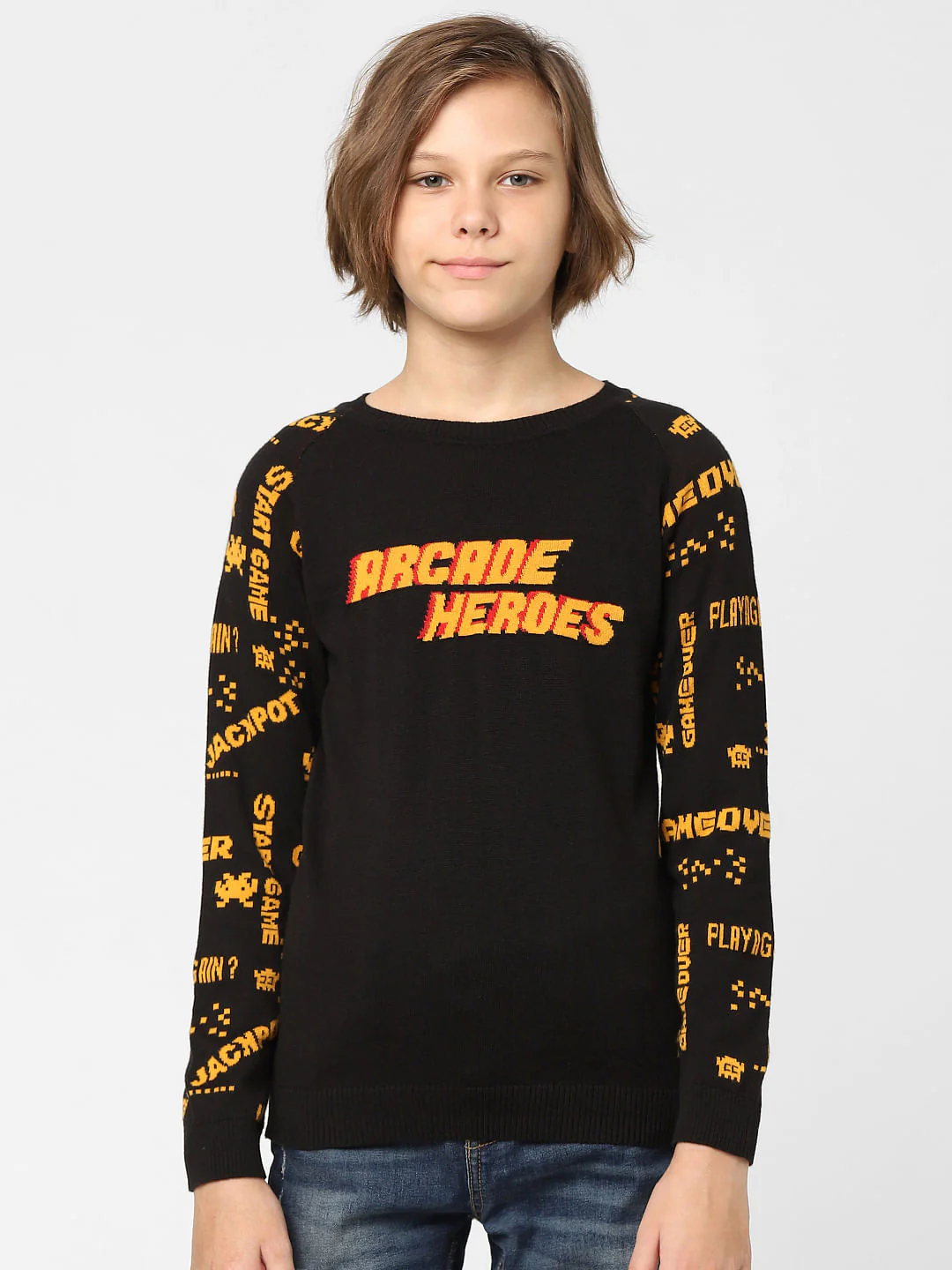 BOYS Black Graphic Print Pullover - Image 2