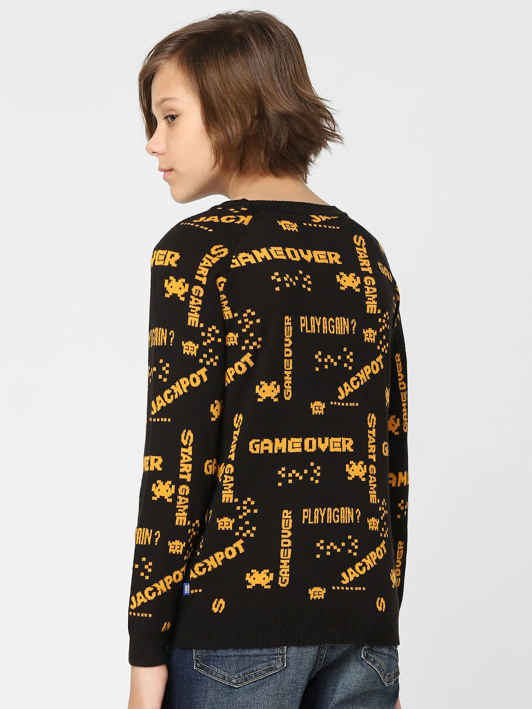 BOYS Black Graphic Print Pullover - Image 4
