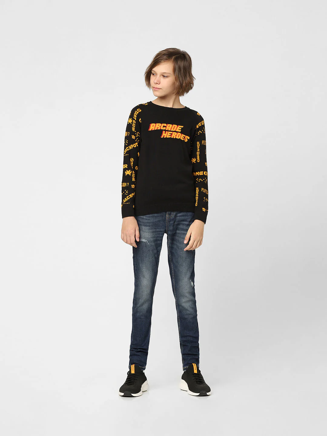 BOYS Black Graphic Print Pullover - Image 6