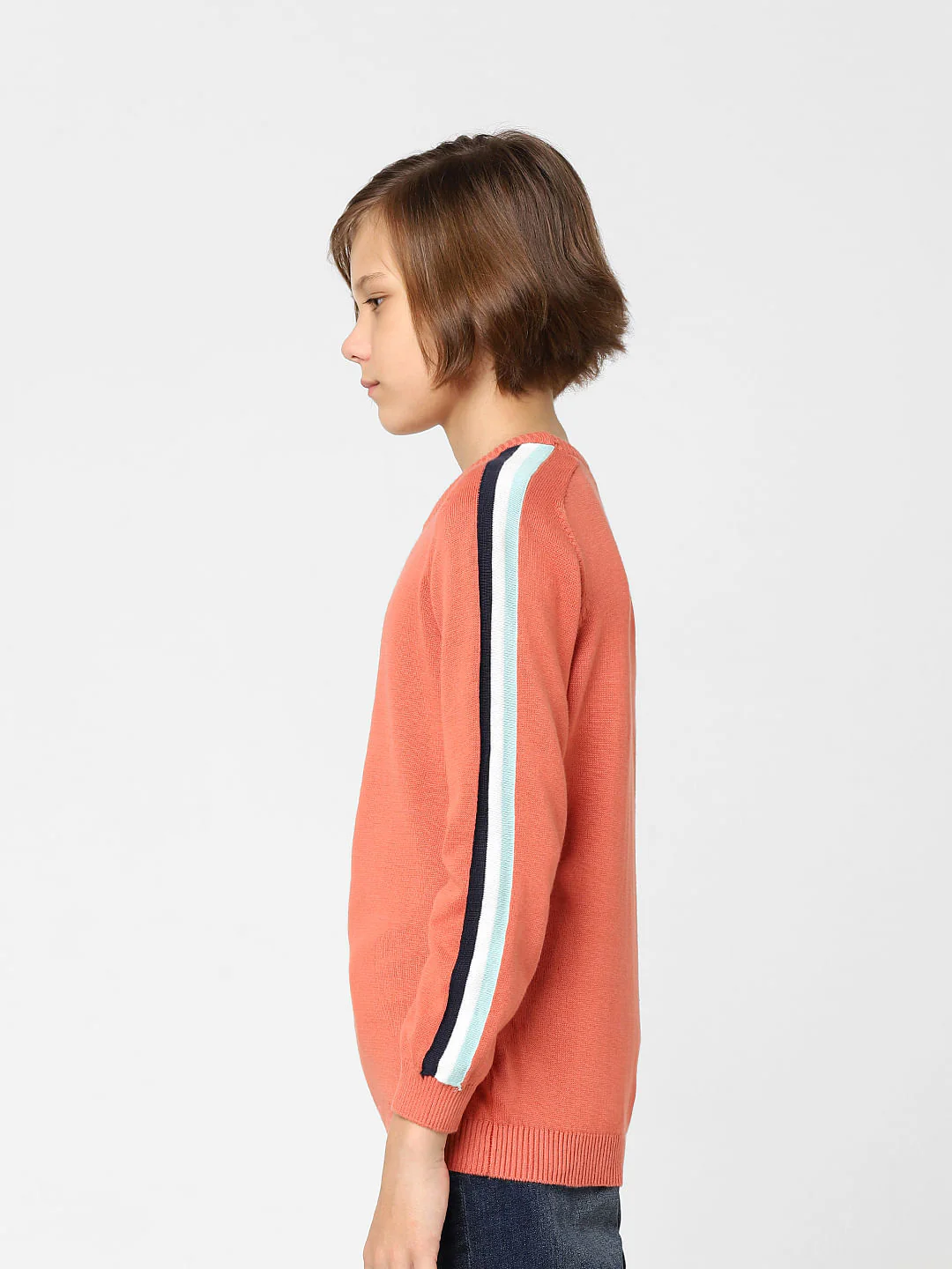 BOYS Orange Tape Detail Pullover - Image 3