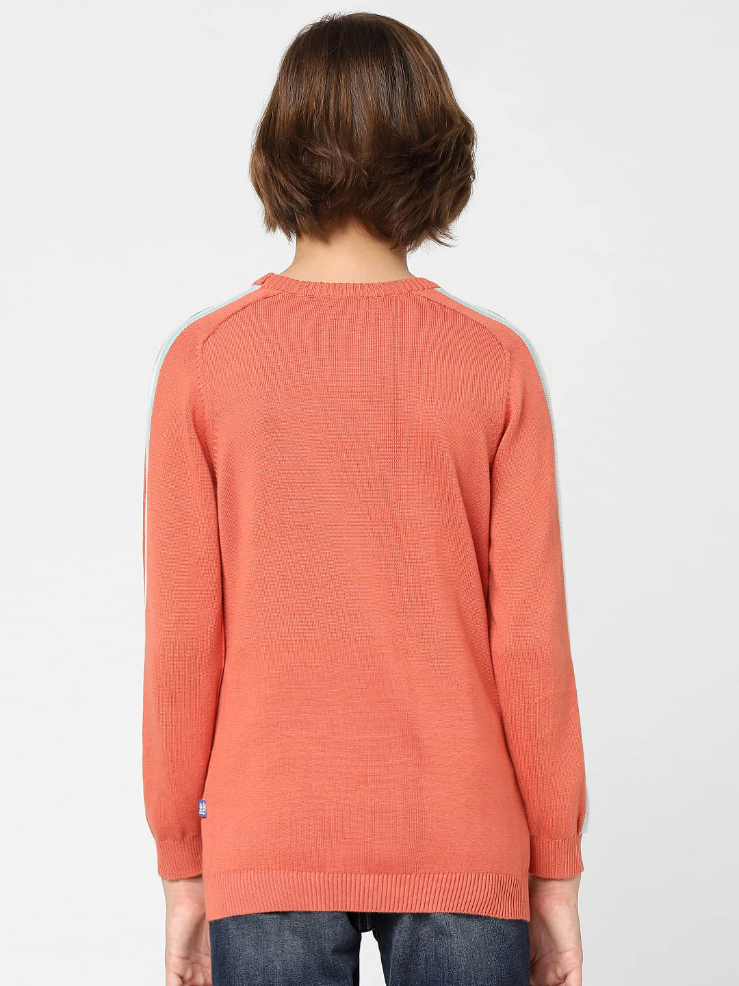 BOYS Orange Tape Detail Pullover - Image 4
