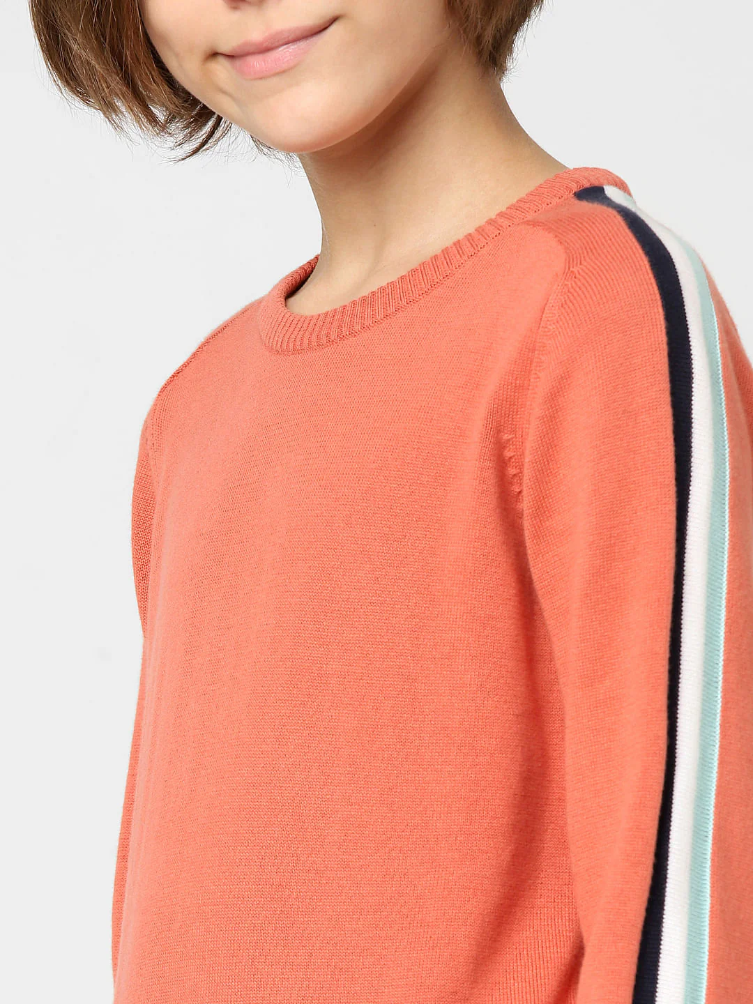 BOYS Orange Tape Detail Pullover - Image 5