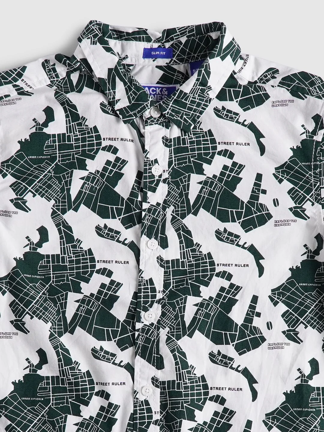 BOYS White Printed Half Sleeves Shirt - Image 3