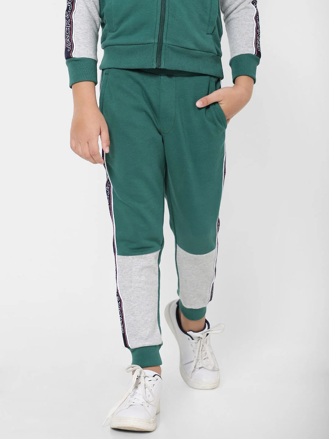 BOYS Green Logo Print Sweatpants - Image 2