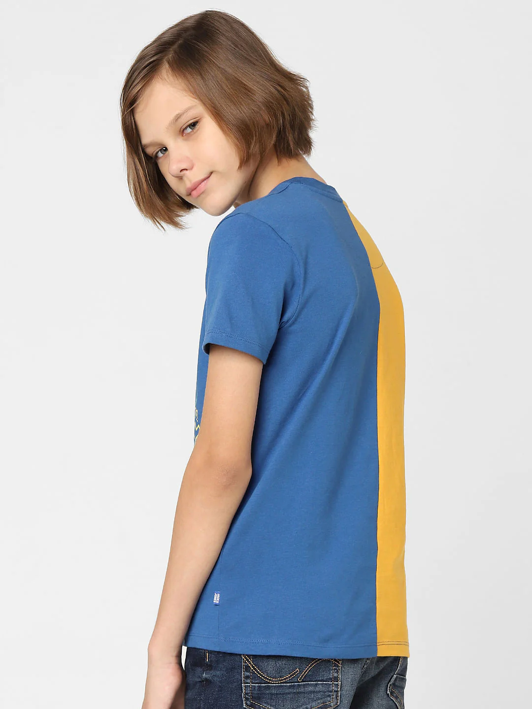 BOYS Yellow & Blue Graphic print T-shirt - Image 4