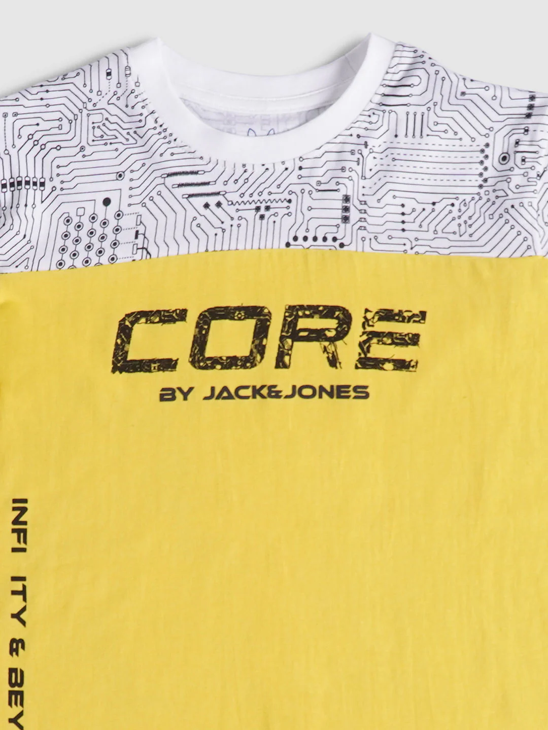 Boys Yellow Circuit Print Crew Neck T-shirt - Image 3
