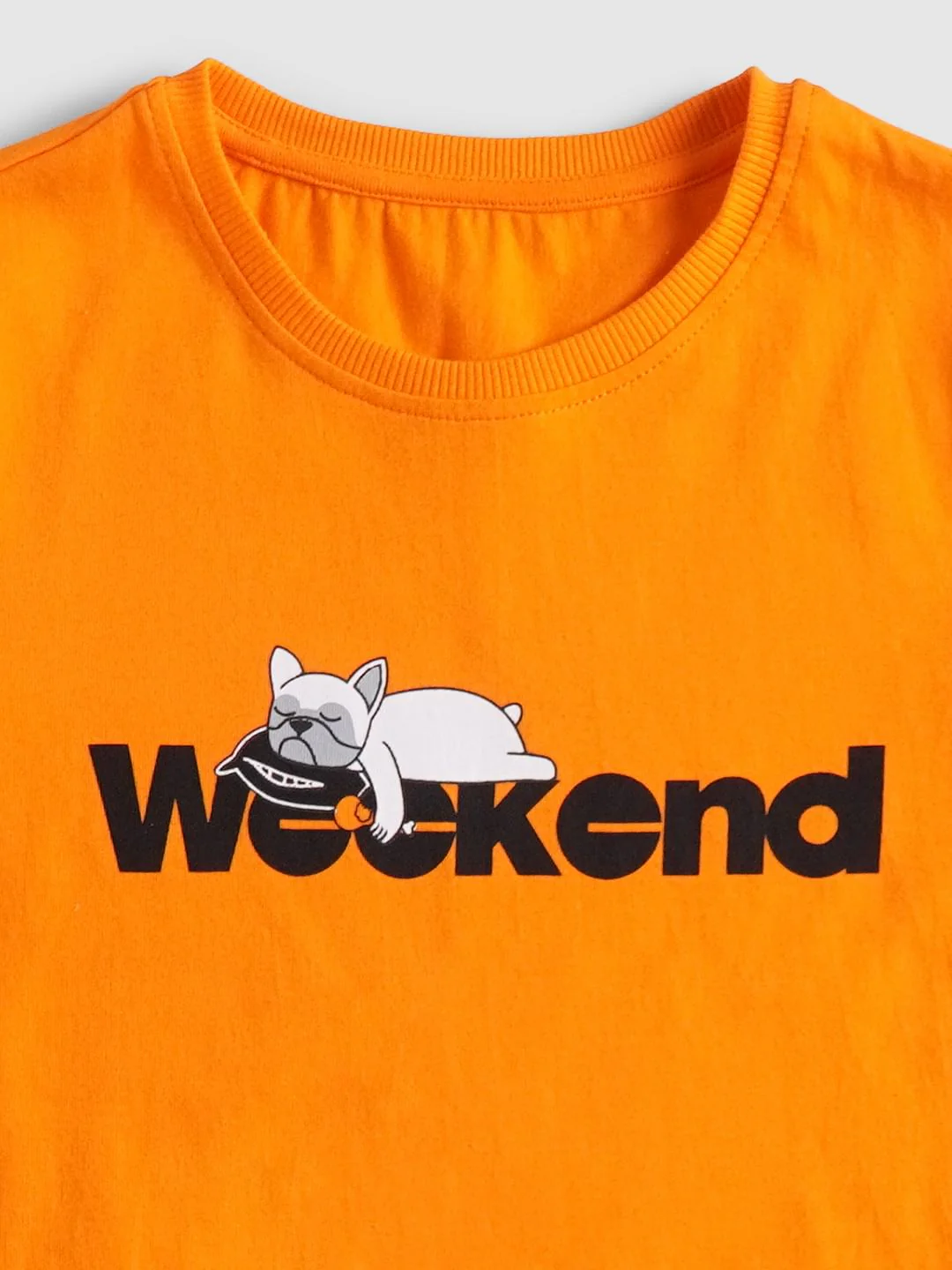 Boys Orange Graphic Print T-shirt - Image 3