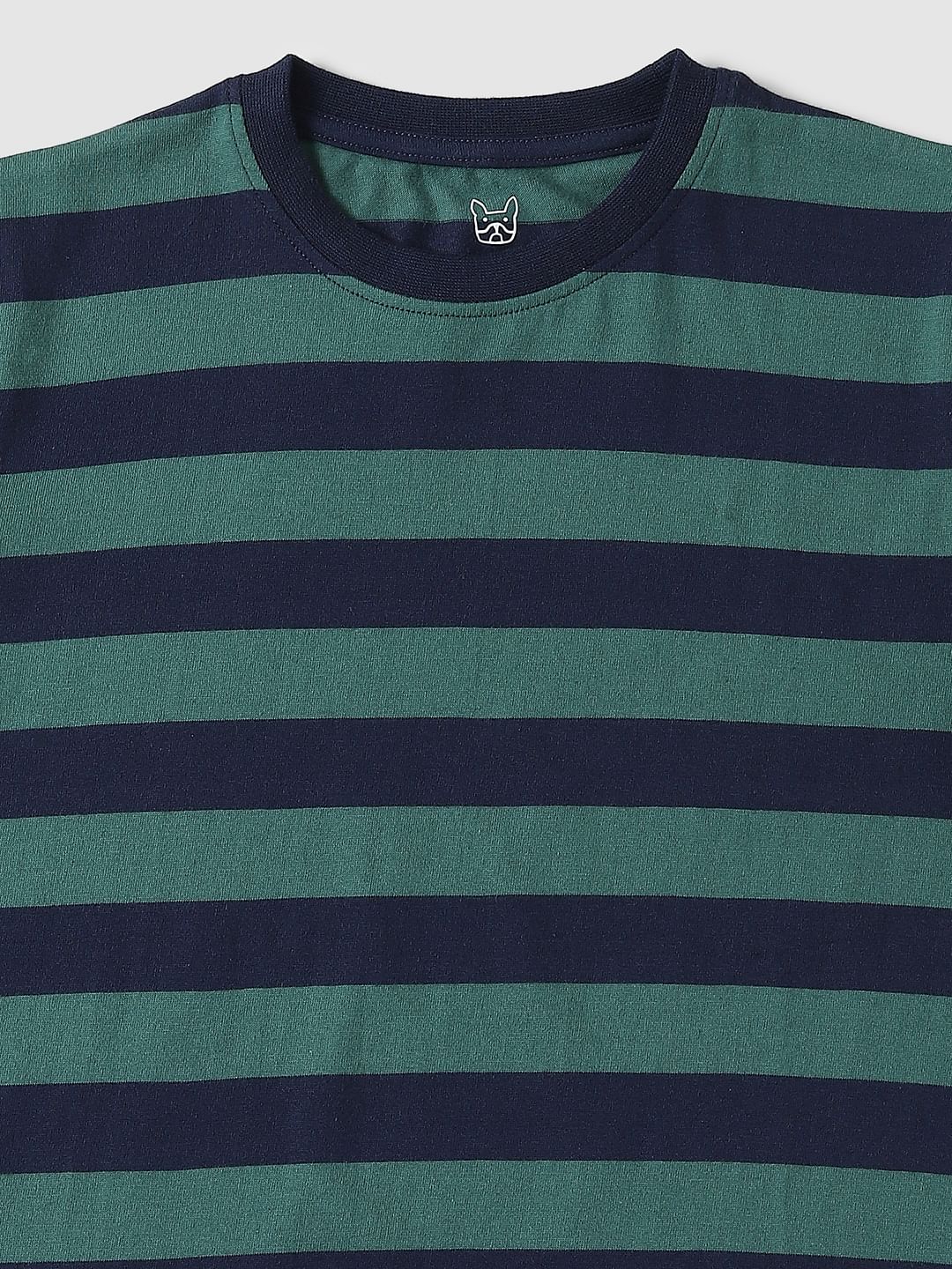 BOYS Green Striped T-shirt - Image 3
