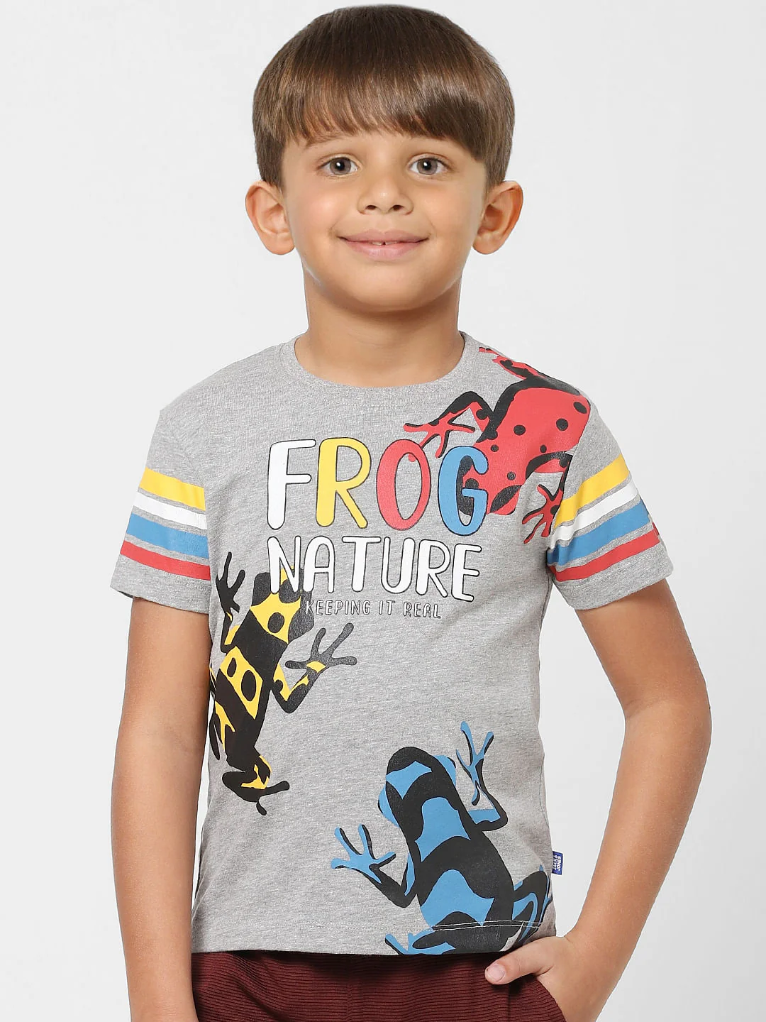 Boys Grey Graphic Print Crew Neck T-shirt - Image 2