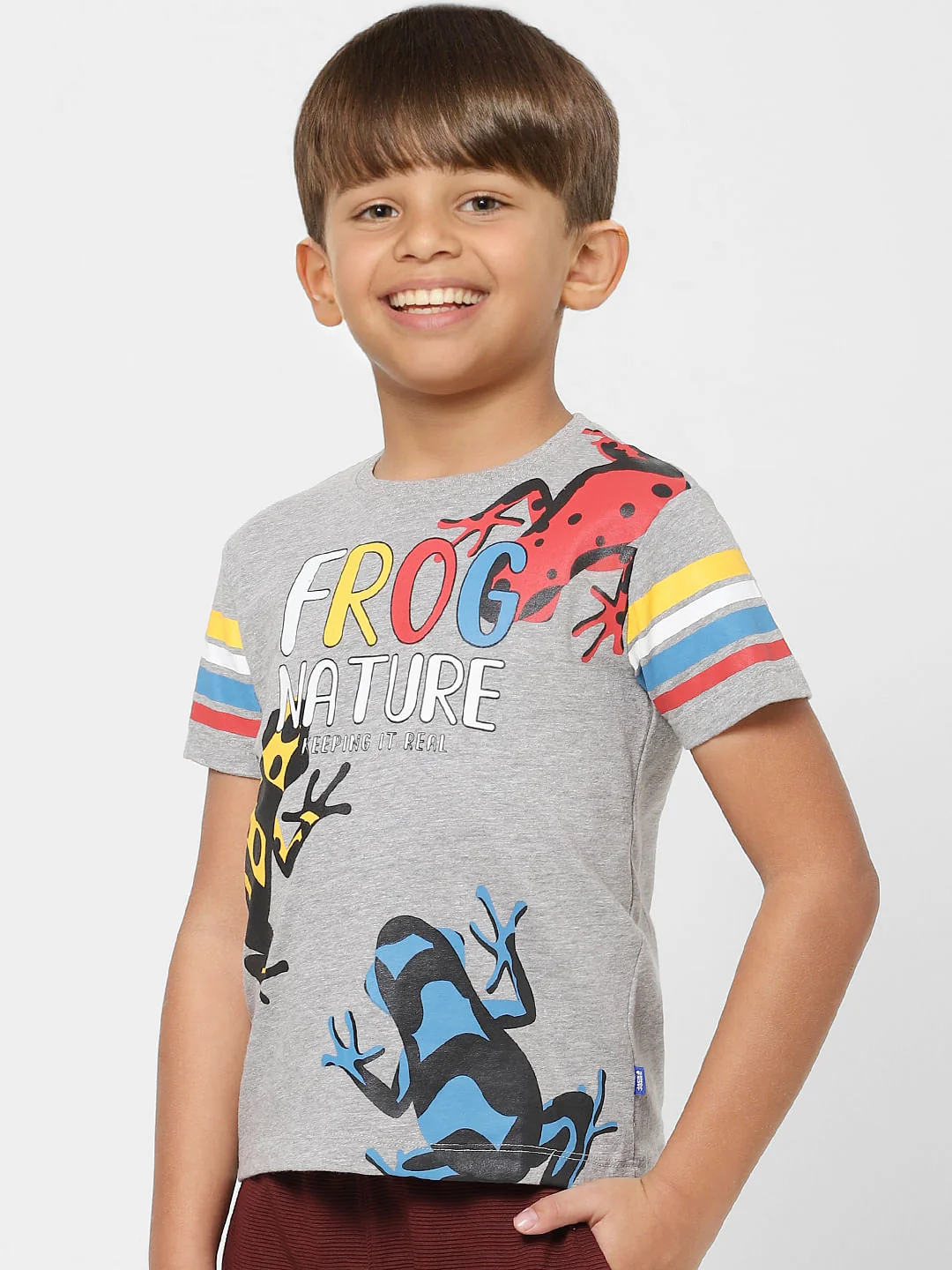 Boys Grey Graphic Print Crew Neck T-shirt - Image 3