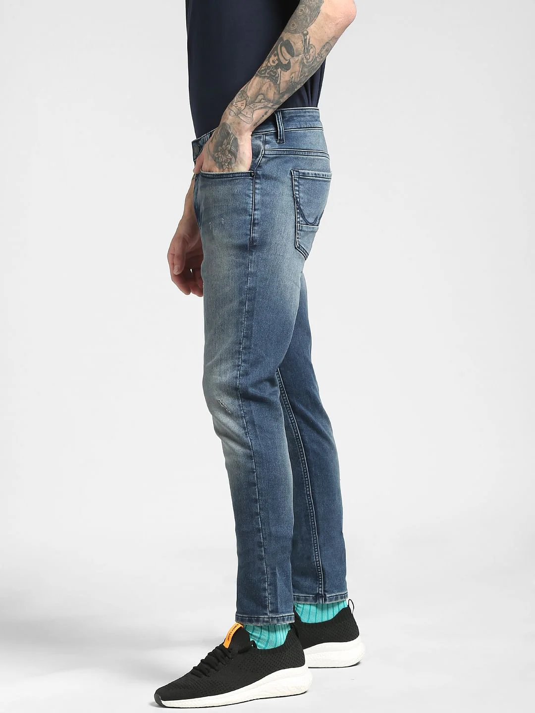 Blue Low Rise Liam Skinny Jeans - Image 3