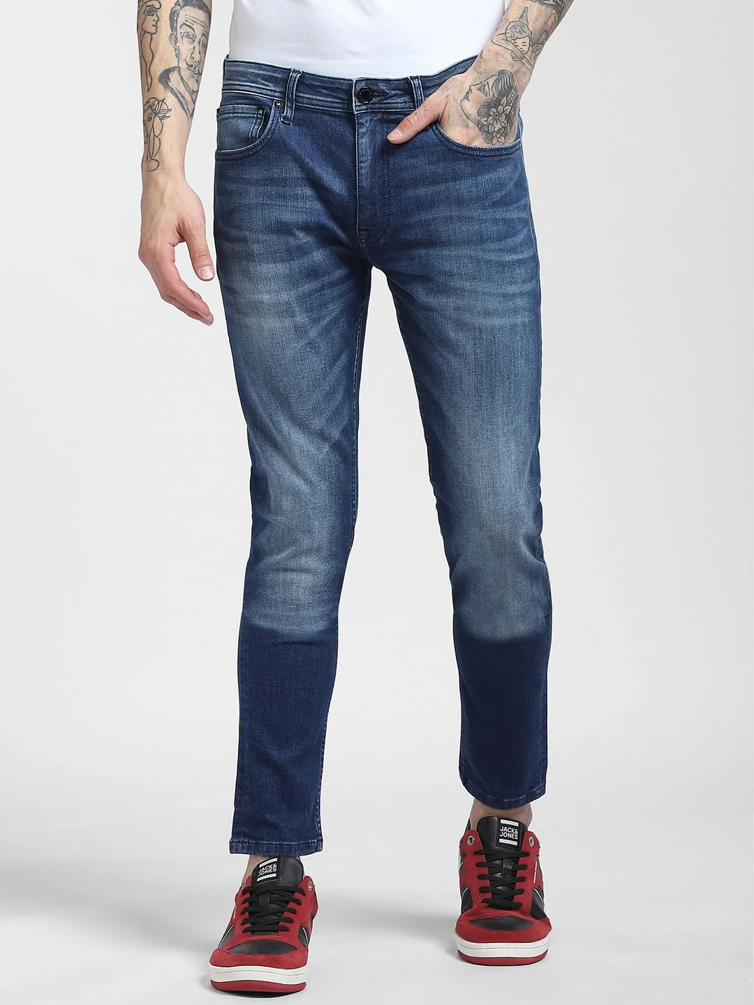 Dark Blue Low Rise Liam Skinny Jeans - Image 2
