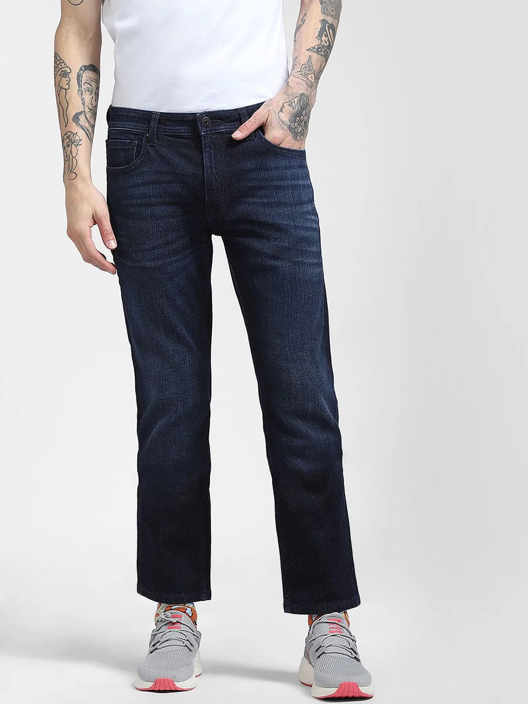 Dark Blue Mid Rise Clark Regular Jeans - Image 2