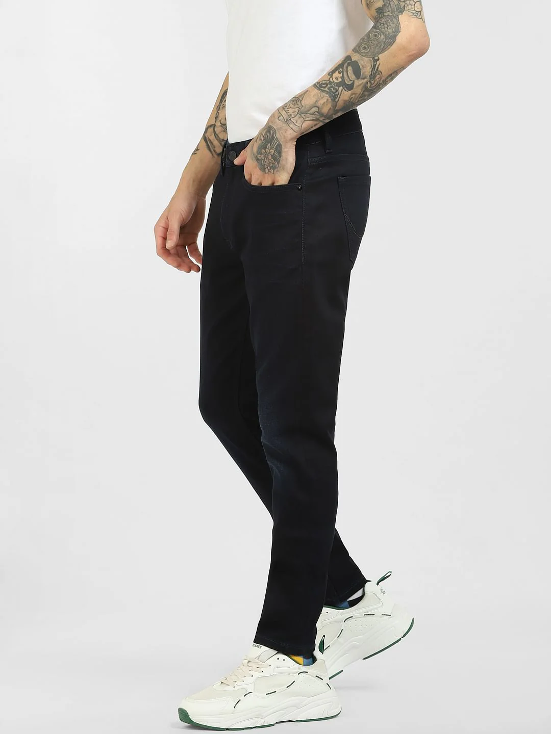 Dark Blue Low Rise Liam Skinny Jeans - Image 3