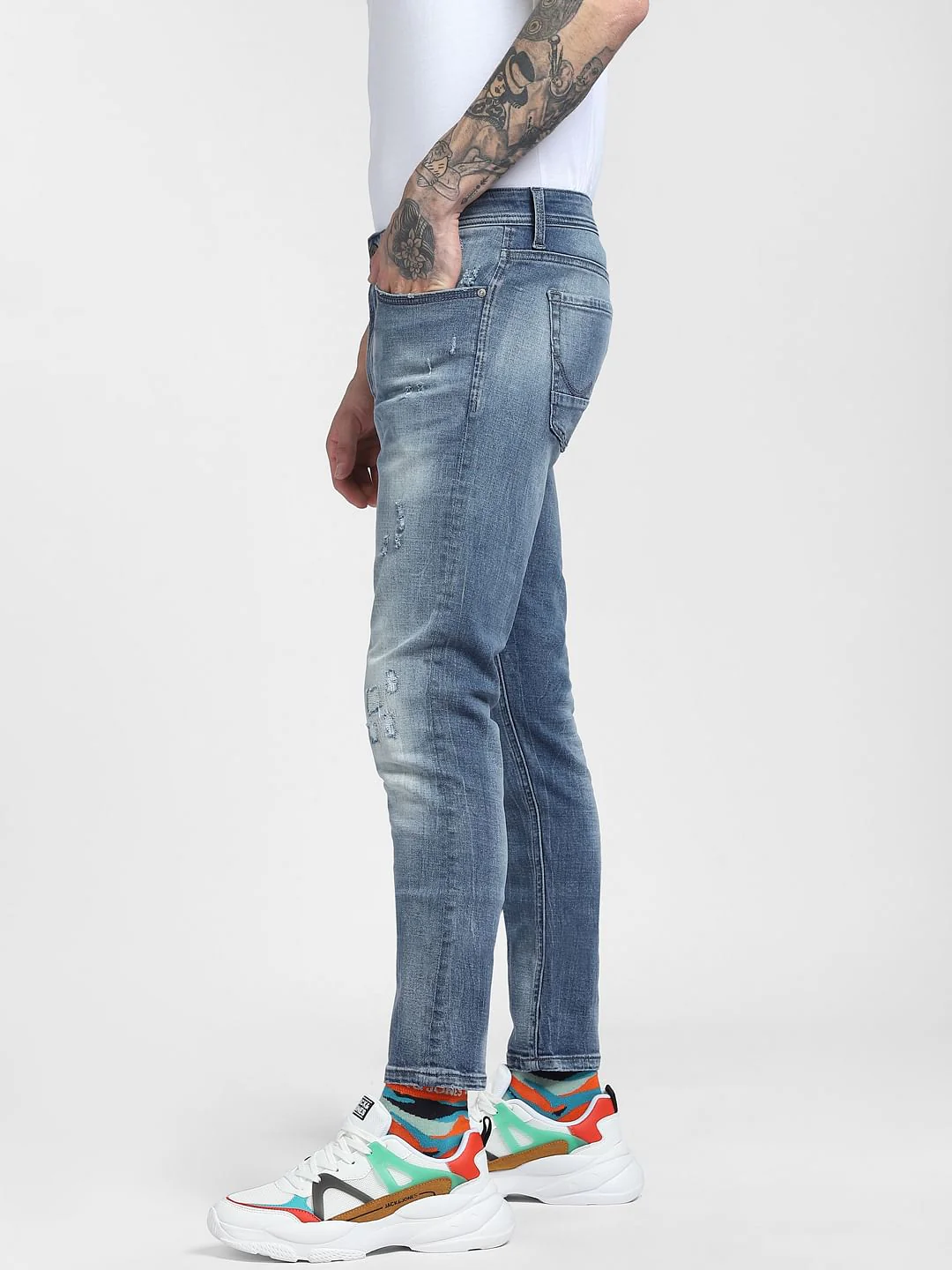 Light Blue Low Rise Liam Skinny Jeans - Image 3