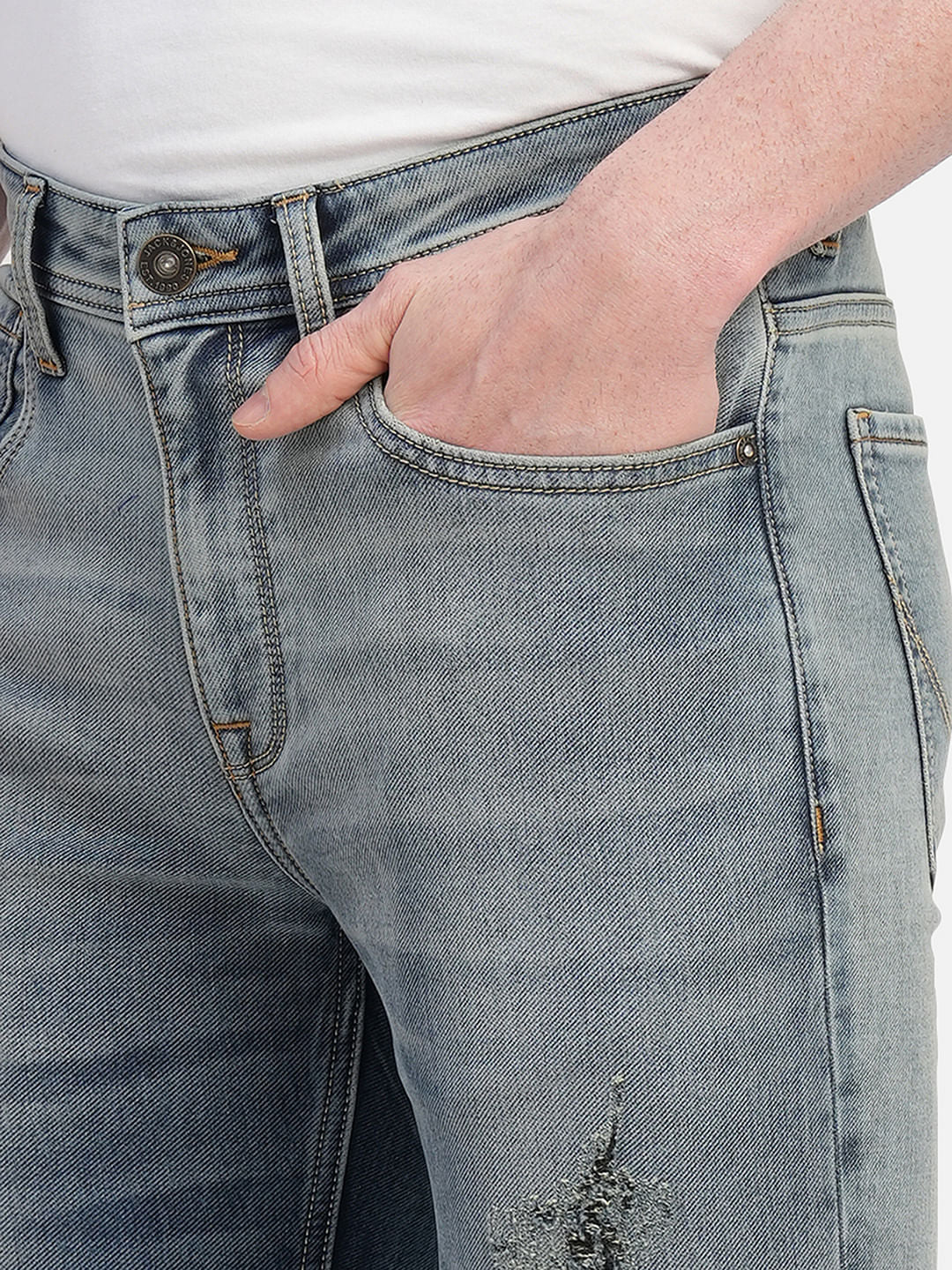 Light Blue Low Rise Washed Glenn Slim Jeans - Image 5