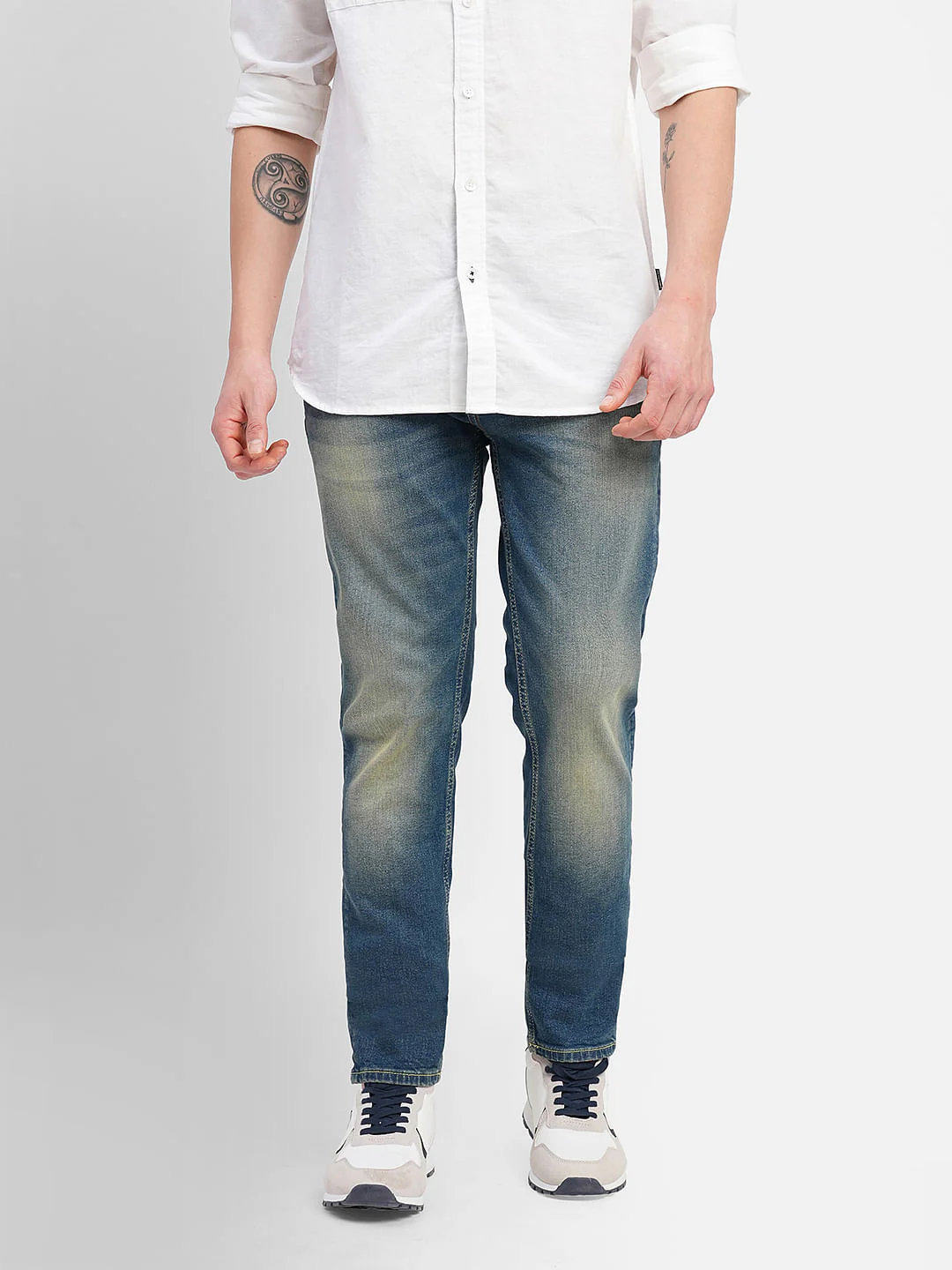 Blue Low Rise Washed Ben Skinny Jeans - Image 2