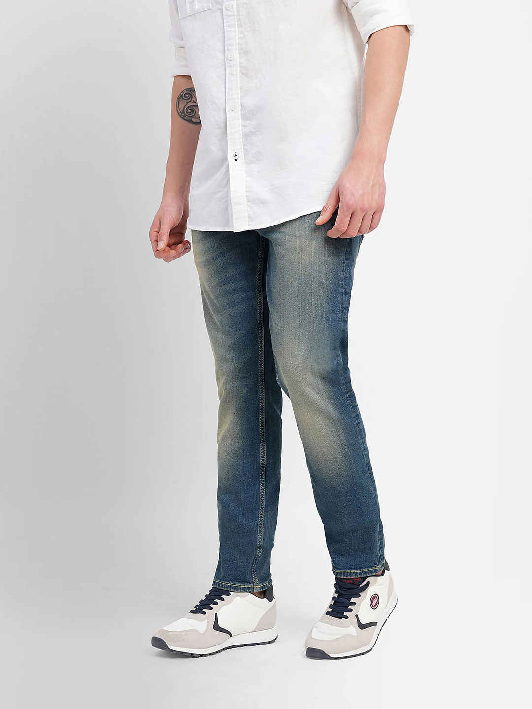 Blue Low Rise Washed Ben Skinny Jeans - Image 3