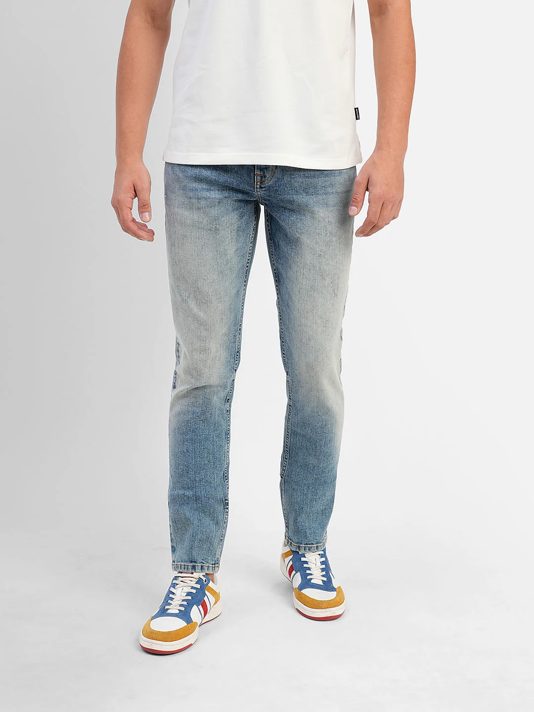 Blue Low Rise Distressed Glenn Slim Jeans - Image 2