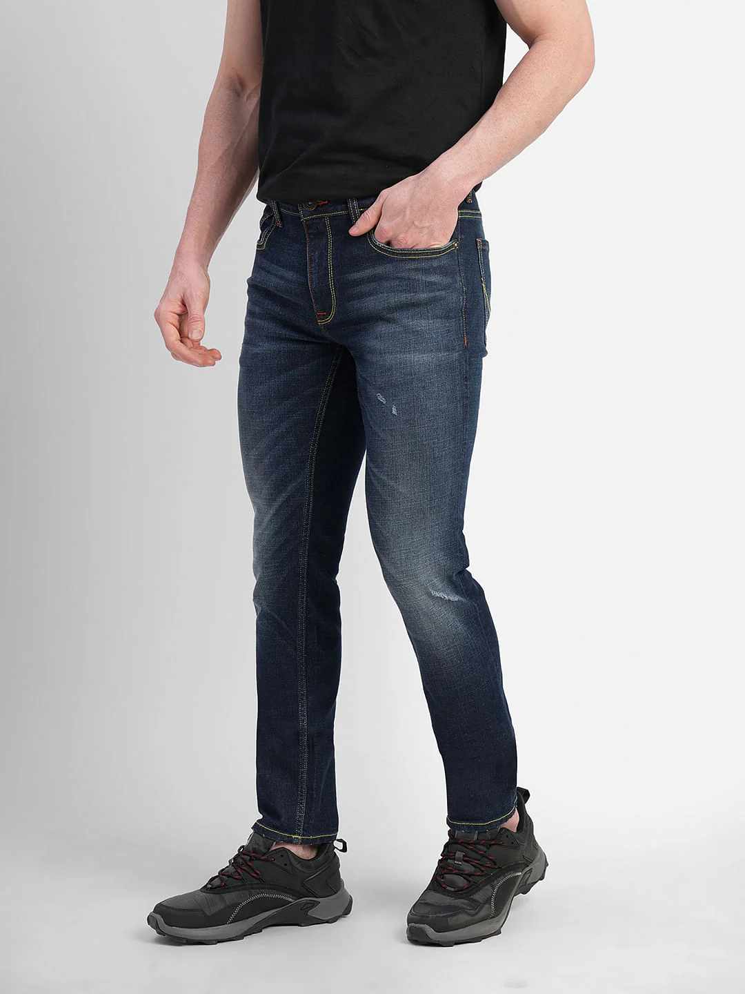 Dark Blue Low Rise Ben Skinny Jeans - Image 3