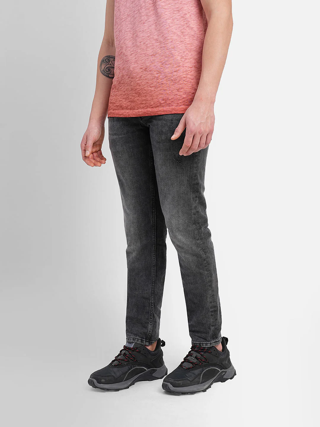 Black Low Rise Washed Glenn Slim Jeans - Image 3